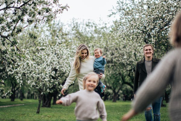 Family enjoying time together feeling healthy and active